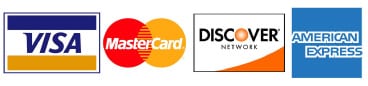 We accept Visa, MasterCard, Discover, and American Express for payment